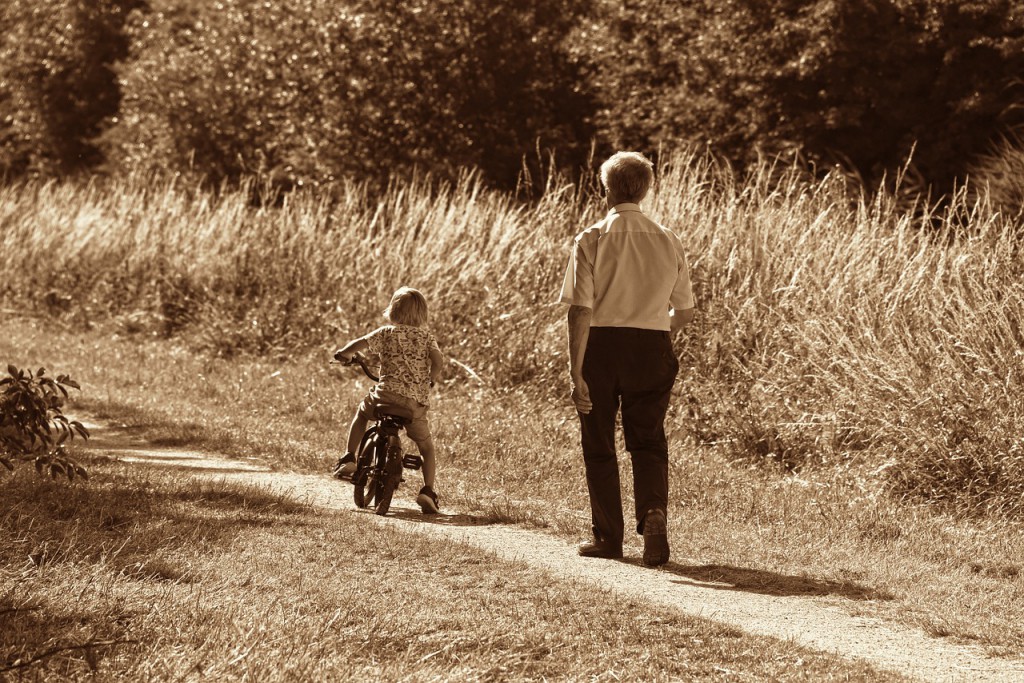 Grandfather and child